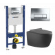 Комплект 3 в 1 инсталляция Geberit Duofix + Унитаз подвесной Aquanet Cetus-GW 287009 + кнопка хром в современном стиле