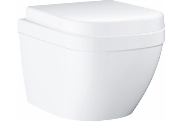 Комплект 3 в 1 инсталляция Geberit Duofix + Унитаз подвесной Grohe Euro Ceramic 39206000 + кнопка хром в современном стиле