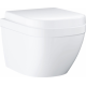 Комплект 3 в 1 инсталляция Geberit Duofix + Унитаз подвесной Grohe Euro Ceramic 39206000 + кнопка хром в современном стиле
