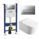 Комплект 3 в 1 инсталляция Geberit Duofix UP100 + Унитаз Vincea Cute VT1-24 + кнопка хром матовый в современном стиле