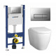 Комплект 3 в 1 инсталляция Geberit Duofix UP100 + Унитаз подвесной BelBagno Marino + кнопка хром матовый в современном стиле