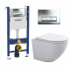 Комплект 3 в 1 инсталляция Geberit Duofix + унитаз SinteSi EVI + кнопка хром Delta51 в современном стиле