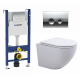 Комплект 3 в 1 инсталляция Geberit Duofix + Подвесной унитаз SinteSi EVI + кнопка хром Delta21 в современном стиле