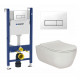 Комплект 3 в 1 инсталляция Geberit Duofix + Унитаз подвесной Berges Wasserhaus Ego XL 082118 + кнопка белая в современном стиле