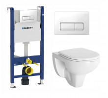 Комплект 3 в 1 инсталляция Geberit Duofix + Унитаз подвесной Berges Wasserhaus Gamma 081105 + кнопка белая в современном стиле