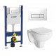 Комплект 3 в 1 инсталляция Geberit Duofix + Унитаз подвесной Berges Wasserhaus Gamma 081105 + кнопка белая в современном стиле