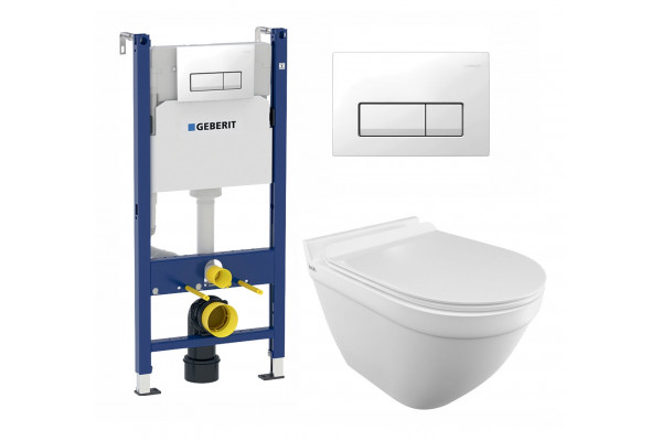 Комплект 3 в 1 инсталляция Geberit Duofix + Унитаз подвесной Iddis Cloud CLORDSEi25 + кнопка белая в стиле hi-tech