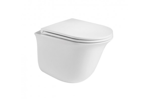 Комплект 3 в 1 инсталляция Geberit Duofix + Подвесной унитаз WeltWasser Telbach 004 GL-WT + кнопка белая в современном стиле