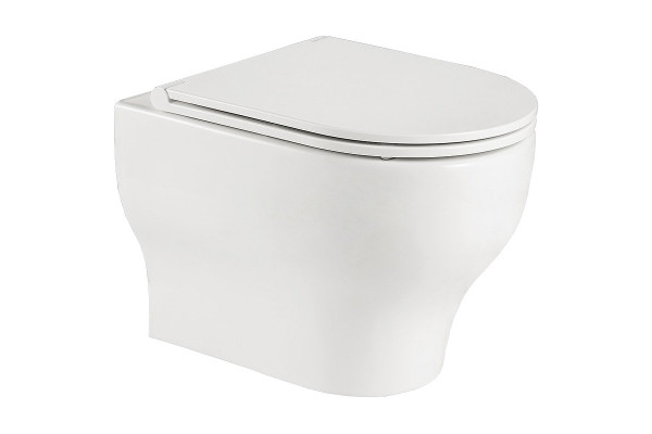 Комплект 3 в 1 инсталляция Geberit Duofix + Подвесной унитаз WeltWasser Erlenbach 004 GL-WT + кнопка белая в современном стиле