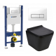 Комплект 3 в 1 инсталляция Geberit Duofix + Подвесной унитаз WeltWasser Gelbach 004 MT-BL + кнопка белая в современном стиле