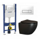 Комплект 3 в 1 инсталляция Geberit Duofix + Унитаз подвесной Ceramica Nova Metropol CN4002MB + кнопка белая в современном стиле