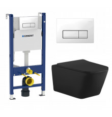 Комплект 3 в 1 инсталляция Geberit Duofix + Унитаз подвесной Aquanet Tavr-W BW 287011 + кнопка белая в современном стиле
