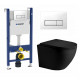Комплект 3 в 1 инсталляция Geberit Duofix + Унитаз подвесной Weltwasser WW Merzbach 004 MT-BL + кнопка белая в современном стиле
