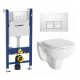 Комплект 3 в 1 инсталляция Geberit Duofix + Унитаз подвесной Berges Wasserhaus Gamma 081105 + кнопка белая в современном стиле