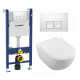 Комплект 3 в 1 инсталляция Geberit Duofix + Унитаз подвесной Villeroy & Boch Subway 2.0 5614R201 + кнопка белая в современном стиле