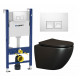 Комплект 3 в 1 инсталляция Geberit Duofix + Унитаз подвесной Ceramica Nova Metropol CN4002MB + кнопка белая в современном стиле