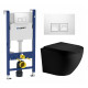 Комплект 3 в 1 инсталляция Geberit Duofix + Унитаз подвесной Weltwasser WW Merzbach 004 MT-BL + кнопка белая в современном стиле