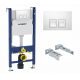 Комплект 3 в 1 инсталляция Geberit Duofix + Унитаз подвесной BelBagno Marino + кнопка белая в современном стиле