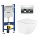 Комплект 3 в 1 инсталляция Geberit Duofix + Подвесной унитаз BelBagno Uno + кнопка хром Delta21 в современном стиле