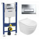 Комплект 3 в 1 инсталляция Geberit Duofix Delta + Подвесной унитаз WeltWasser Heimbach 004 GL-WT + кнопка хром  в современном стиле