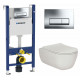 Комплект 3 в 1 инсталляция Geberit Duofix Delta + Унитаз подвесной Berges Wasserhaus Ego XL 082118 + кнопка хром  в современном стиле