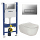 Комплект 3 в 1 инсталляция Geberit Duofix UP100 + Унитаз подвесной Berges Wasserhaus Ego XL 082118 + кнопка хром матовый в современном стиле