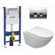 Комплект 3 в 1 инсталляция Geberit Duofix + Подвесной унитаз Cerutti Spa Sella aria CT7183 + кнопка хром Delta21 в современном стиле