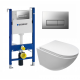 Комплект 3 в 1 инсталляция Geberit Duofix UP100 +  Унитаз подвесной Cerutti Spa Sella aria CT7183 + кнопка хром матовый в современном стиле
