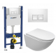 Комплект 3 в 1 инсталляция Geberit Duofix + Унитаз подвесной Cerutti Spa Sella aria CT7183 + кнопка белая в современном стиле