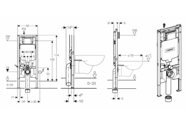 Система инсталляции для унитазов Geberit Sigma 8 111.796.00.1 бачок 3/6 л, 50x8x114 см