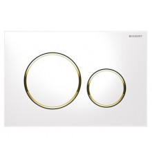 Кнопка смыва Geberit Sigma 20 115.882.KK.1 белая с золотом, механическая