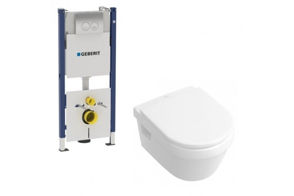 Комплект инсталляция Geberit Duofix + Villeroy & Boch Omnia Architectura + крышка 