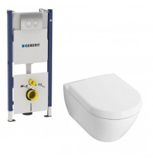 Комплект инсталляция Geberit Duofix + Villeroy&Boch Subway 2.0 + крышка "микролифт" бачок 6/9 л