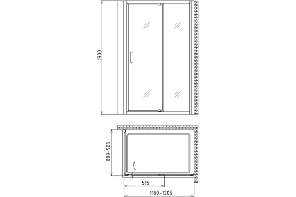Душевой уголок Gemy Sunny Bay S28131B-A90 120х90 см прямоугольный, двери распашные