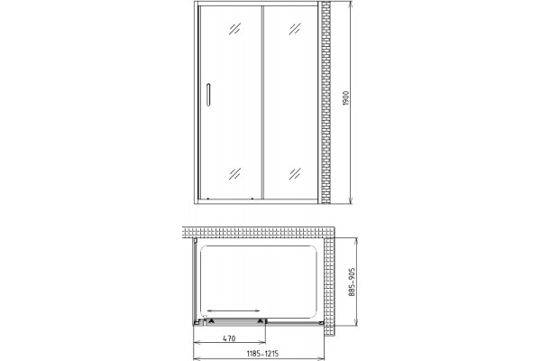 Душевой уголок Gemy Victoria S30191A-A90 120x90 см прямоугольный, двери раздвижные
