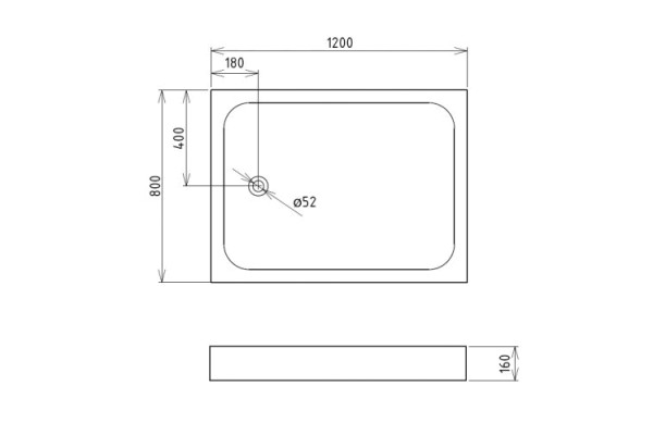Поддон для душа Gemy ST13T 120х80 см прямоугольный, средний