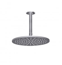 GESSI INCISO Потолочная душевая головка шарнирная на 1/2" Ø300мм длина изготавливается под заказ (от 105 до 1855 мм) цвет: finox