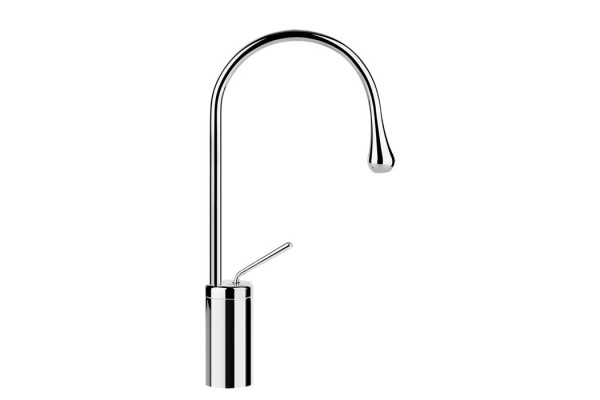 Gessi Goccia Смеситель для раковины на 1 отверстие высокий излив 174мм R=90 с фиксированным носиком  цвет: хром 33805#031