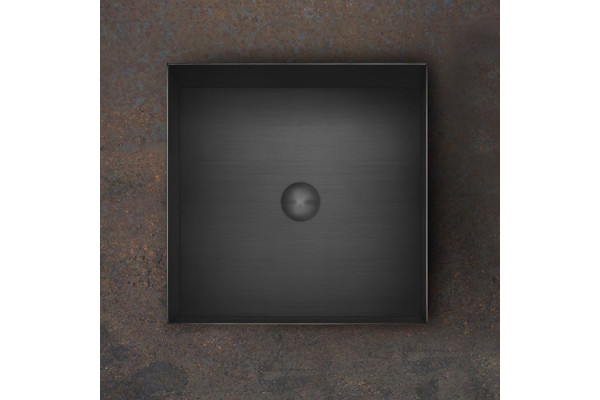 GESSI 316 Раковина 400x400 мм. для установки на столешницу без перелива нержавеющая сталь цвет Black Metal Brushed PVD 54605#707