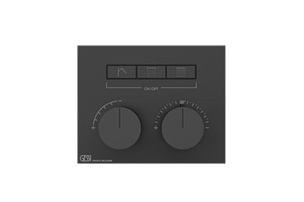Gessi Hi-Fi Термостат для душа с включением до 3 источников одновременно (внешняя часть) цвет: Black Metal Brushed PVD 63006#707