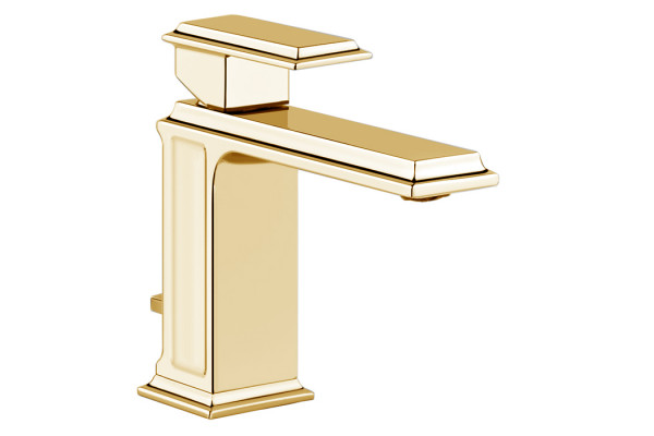 Gessi Eleganza Смеситель для раковины на 1 отверстие с донным клапаном цвет: шлифованное золото 46001#087