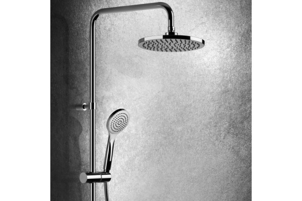 GESSI MINIMALISTIC SHOWER Душевая стойка с термостатическим смесителем верхним душем Ø300 мм. ручным душем и шлангом 1500 мм. цвет хром 35177#031