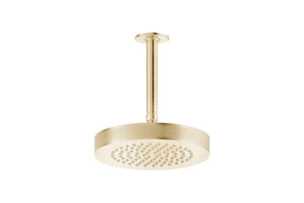 GESSI INCISO Потолочная душевая головка шарнирная на 1/2" Ø218 мм длина изготавливается под заказ (мин. 105 макс. 1855мм) цвет: золото 58188#246