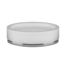 GESSI OVALE Мыльница настольная белая основание хром