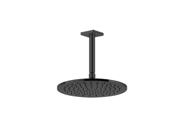 GESSI Rilievo Потолочная душевая головка шарнирная на 1/2" Ø250мм длина изгот. под заказ (105 - 1855мм) цвет: nero XL 59150#299