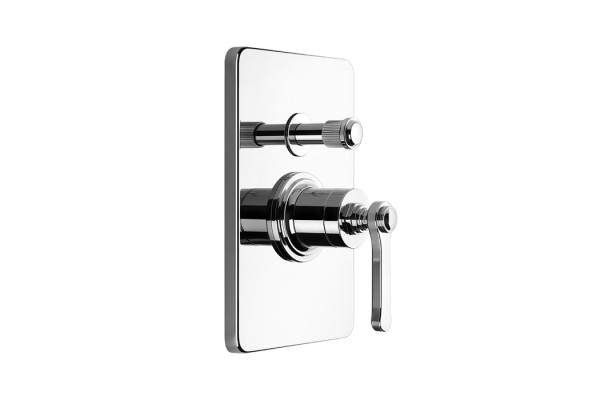 GESSI VENTI20 Смеситель встраиваемый однорычажный с переключателем на 2 положения внешняя часть цвет хром 65079#031