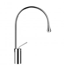 Gessi Goccia Смеситель для раковины на 1 отверстие высокий излив 244мм R=125 цвет: шлифованный хром