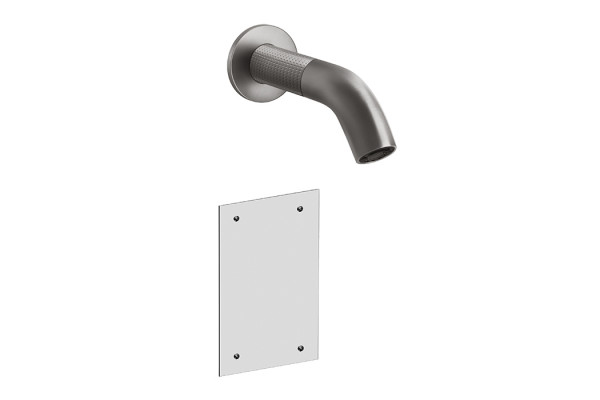 GESSI 316 CESELLO Смеситель для раковины настенный электронный излив 146 мм. внешняя часть цвет Steel Brushed 54414#239