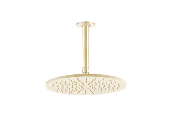 GESSI INCISO Потолочная душевая головка шарнирная на 1/2" Ø300мм длина изготавливается под заказ (от 105 до 1855 мм) цвет: золото 58250#246