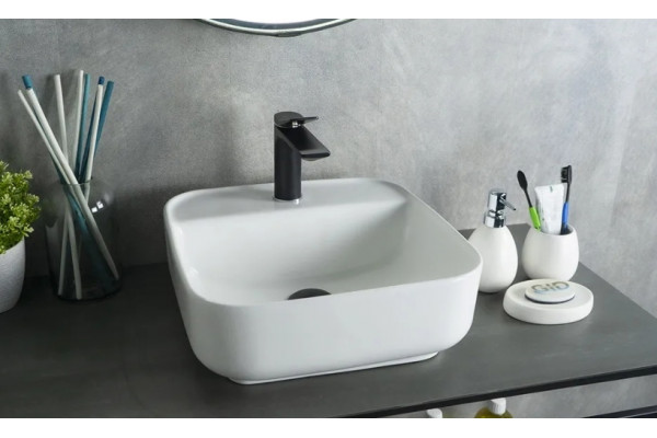 Накладная раковина Gid N9044 38.5х38.5 белая квадратная, цвет белый